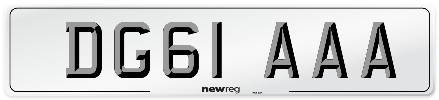 DG61 AAA Number Plate from New Reg